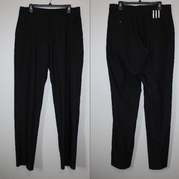 Adidas Climalite Flat Front Straight Golf Pants Black Men's Size 34 Tall H14602 - Picture 10 of 10